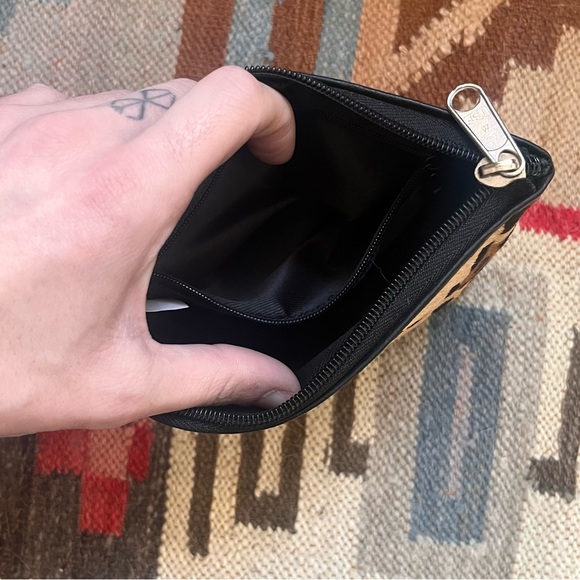 π·οΈππ totw β’ leopard print black leather calf skin wristlet - Picture 8 of 9